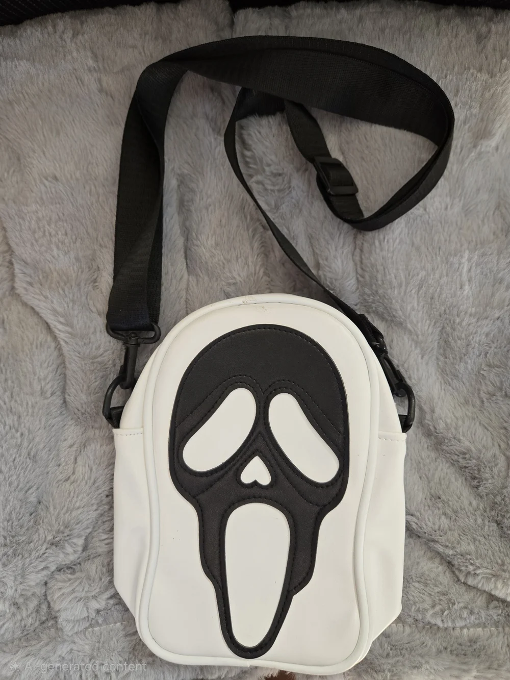 Crossbody Bag with Horror Movie Inspired Black Ghost Face